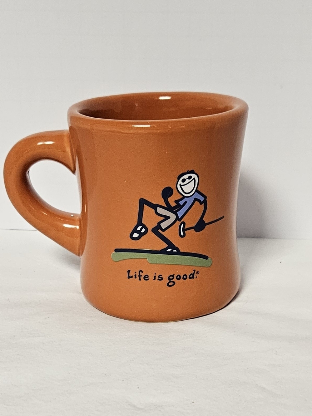 Life Is Good Orange Mug Featuring Jake The Golfer